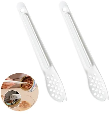 JLEivvi 2 PCS Pet Food Can Spoon Multifunctional Dog Fork Pet Food Spoon Cat Food Fork Mini Spatula Can Opener for Feeding Pet Wet Food