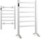 GOPLUS Sèche Serviettes Électrique Mural ou au Sol à 6 Barres, Contrôle de Température 30-60℃ & Minuterie 1-8H, Chauffe-Serviettes pour Salle de Bain en Alliage d’Aluminium