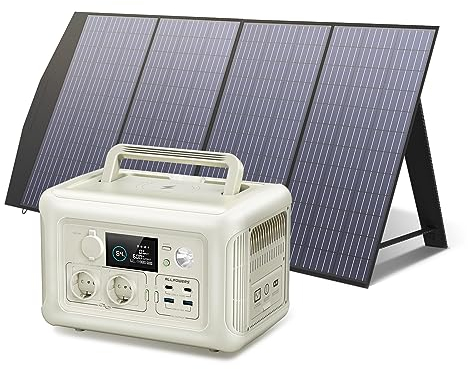 ALLPOWERS R600 299WH LiFePO4 - Generador solar de batería, 2 x 600 W (punta de 1200 W), salida CA, estación de energía portátil con panel solar de 200 W, fuente de alimentación móvil para jardín,