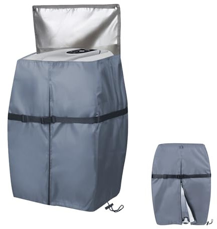 YZNKLXF Hot Tub Spa Heater Pump Cover, Hot Tub Insulated Pump Cover Waterproof (Grey, Square)