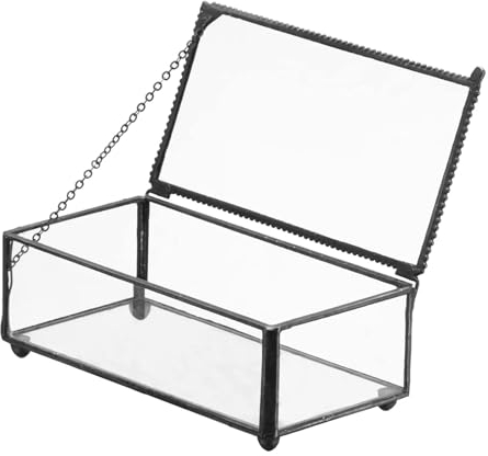 MTJYQYF U2-GCB006 Vintage-Schmuckkästchen aus Glas mit Scharnierdeckel, Glasvitrine zur Aufbewahrung von Ringen, Ohrringen, Schmuck, täglicher Make-up-Tisch, Schmuckaufbewahrung
