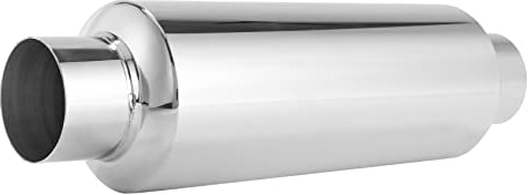 Luntfeiy Auto Auspuff SchalldäMpfer 2,5 Einlass Edelstahl Universal Resonator 12 LangleistungsschalldäMpfer