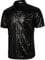 JOGAL Herren 70er Pailletten Hemd Kurzarm Disco Party Oberteile Nightclub Glitzer Poloshirts Schwarz X-Large