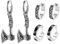Flongo Viking Hoop Earrings Set: 3 Pcs Stainless Steel Viking Axe Vintage Rune Huggie Earrings - Men Jewelry Gifts for Husband Boyfriend Brother