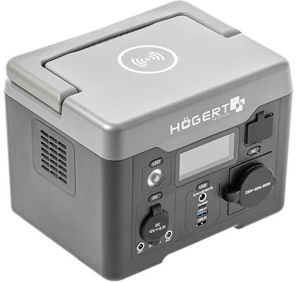 Högert Technik - Station d'alimentation portable 350 W | Batterie 78 000 mAh (18650) | Capacité : 13 Ah et 21,9 V (284,7 Wh) | Stockage d'énergie mobile, générateur d'énergie pour