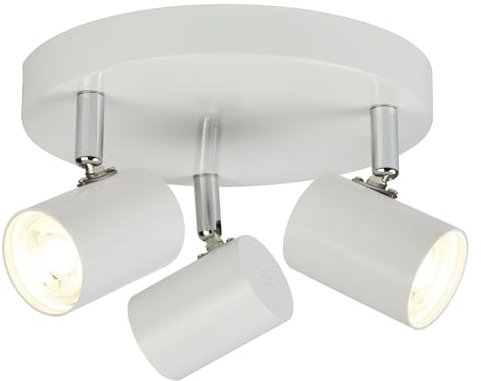 Licht-Erlebnisse LED Deckenstrahler Weiß klein 3-flammig Ø 26 cm rund 3000 K warmweiß verstellbar Deckenspot Wohnzimmer Deckenleuchte Küche Flur
