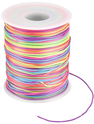 Gummiband für Armbänder, Perlen für Armbänder, Halskette und DIY Schmuckherstellung Handwerk (Bunt, 100m*1mm)