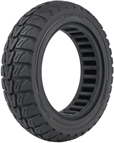 9,5 Zoll Vollreifen für NIU KQi 3, 9,5x2,5-6,1 Vollgummireifen Solide Reifen für NIU KQi3 Sport/Pro/Max Elektroroller Vorne oder Hinten Roller Ersatzreifen Wabenreifen (Schwarz-1 Stück)