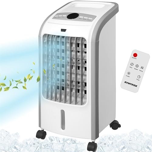 Syntrox Klimagerät Mobil Stormy | Luftkühler mit Wasser | Verdunstungskühler, Lufterfrischer, inklusive Fernbedienung und Timer, schnelle Kühlung