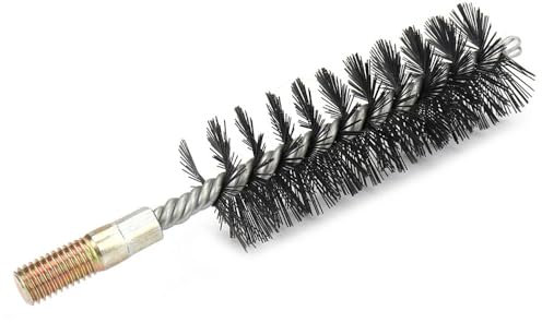 MiJunHD Cepillos de limpieza de alambre de acero, 40 mm de diámetro Dia cepillos redondos para chimenea, cepillo de limpieza de calderas, interfaz de rosca M12 para fontanería y mecánica (1 unidad)