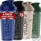 VELOMIX Shaker-Becher für Protein-Shakes, 794 ml, 4 x Schneebesen, BPA-frei und spülmaschinenfest, auslaufsichere Protein-Shaker-Flaschen für Proteinmischungen, große Mixer-Flasche (Forest Edge)