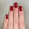 Faux Ongles Court MouyouGlow,Carré Rouge Unicolore Glossy Press on Nails avec Colle à Ongles,Blood Red Colour Solid Plain Brillant Acryl Fake Nails