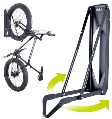 Pivot Bike Storage Rack Black by Delta Cycle - Bike Rack Garage Wall Mount Swivels to Save Space - No Heavy Lifting Required Vertical Bike Rack - Indoor Bike Storage Wall Hanger Holds Up to 100 lbs