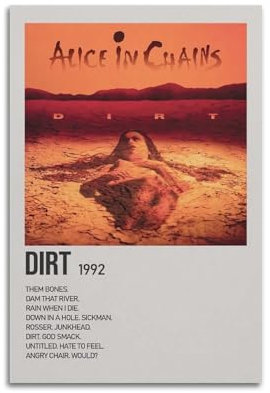 HYEDHGD MJIFEIDirt Poster von Alice in Ketten, Vintage-Kunst, Raumdekoration, ästhetisches Schlafzimmer-Poster für Schlafzimmer, 30 x 45 cm, ungerahmter Stil