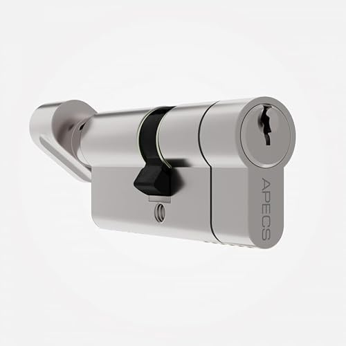 APECS Thumb Turn Euro Cylinder Lock, 90MM, 3 Keys, High Security for UPVC and Composite Doors,Anti-Pick, Anti-Drill (40T/50)