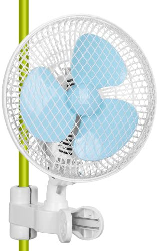 blessny 6-Zoll-Anklemmventilator für Grow Tent, oszillierender Klemmventilator zur Befestigung an Grow Tent-Stangen, 2,4 m langes Kabel mit 2 Geschwindigkeiten, 40 dB leiser Betrieb