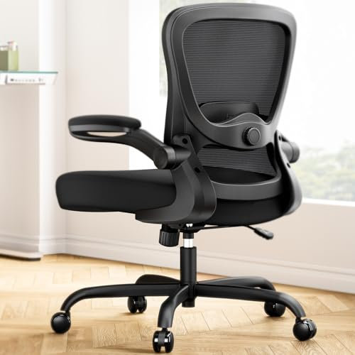 Marsail Ergonomic Office Chair: Modern Ergonomic Desk Chair with Adjustable 3D Lumbar Support, Flip-Up Armrests, 90-120° Tilt Lock, Thick Cushion, Home Office Desk Chair 300 LBS