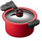 Casserole à soupe sous vide de 3,5 L, antiadhésive, pour micro-ondes, mijoteuse, cuisson à la vapeur (rouge)