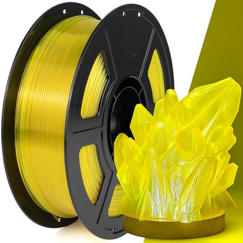 IEMAI PETG Filament 1.75mm, Transparent PETG Gelb 1Kg, High Speed 3D Drucker Filament, Maßgenauigkeit +/- 0,02 mm, Geeignet für den Druck von Lampenschirmen Dekorationen