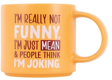 Splosh - Cheeky Mugs | Funny Coffee Mug with Humorous Sayings and Messages | Unique Gift Ideas for Her and for Him | Coffee & Tea Lovers | 390ml (Orange)