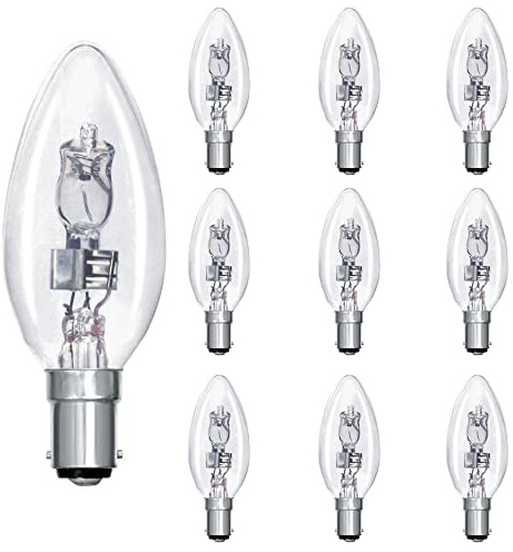 Swan 42W Candle Light Bulbs, Small Bayonet Cap, B15D Clear, Pack of 10