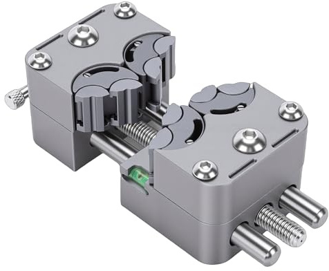 Denash Tornillo de Banco Fractal, Mini Tornillo de Banco de Acero Inoxidable 304 con Base de Silicona Antideslizante y Diseño de Múltiples Mandíbulas, para Manualidades, (Portabrocas de acero