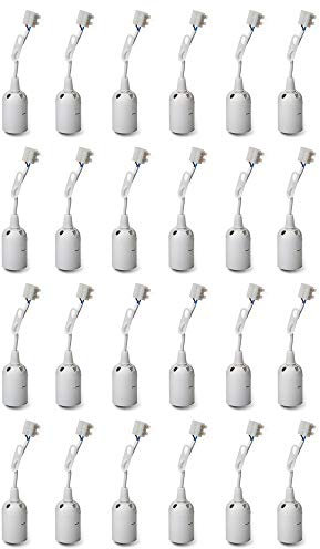 24x Baustellenfassung weiß E27 230V max. 60W Baufassung Lampenfassung Fassung Renovierungsfassung