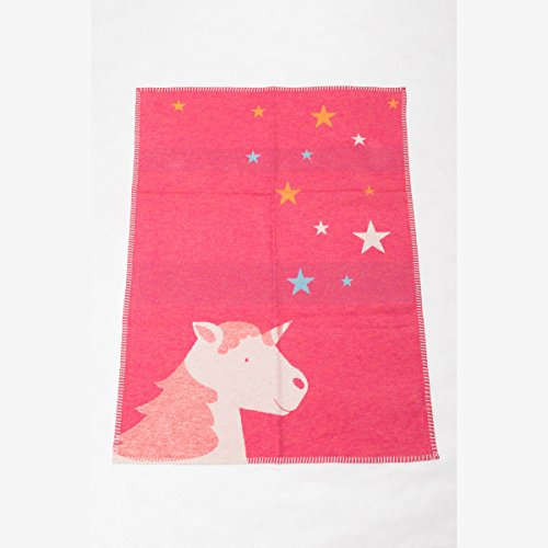 DaviDFussenegger 66361279 Baby-und Kinderdecke, Lili Einhorn, 7, bunt