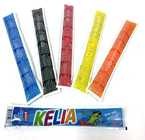 Polo Kelia, Helado de agua, Fresa,Limón- Para Congelar - 60 Unidades de 105 ml - Sabores Surtidos, Bolsa