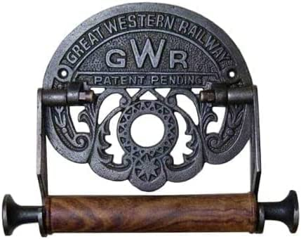 ACL Toilet Roll Holder Wall Mounted – Great Western Railway GWR Toilet Paper Holder for Bathroom - Cast Iron Novelty Toilet Roll Holder with Included Hardware