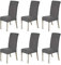 CENBEN 6 Piezas Fundas para Sillas de Comedor o Cocina,Cubiertas de Sillas Espesas Modernas Elásticas Extraíbles y Lavables Fundas Sillas de Comedor para el Hogar Restaurante Bar Etc(Gris)