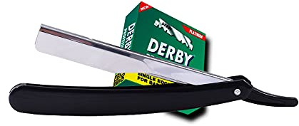 Shaving Razor Set, Rasiermesser-Set Bartschneider für Nassrsur, Straight Razor + 100 Derby Klingen