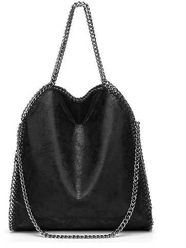 Wivmypog Damen Handtasche Frauen Kunstleder Kettentasche Umhängetaschen Schultertasche Große Hobo Taschen Casual Tote Bag