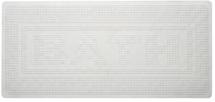 Croydex 'BATH' Print Non Slip In Tub Bath Mat (34x74cm) | Durable Natural Rubber | Secure Suction Cups | Anti Bacterial Anti Mould Treated | Fits Most Baths or Showers