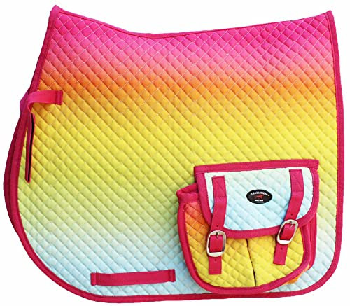 CHALLENGER 72158 72158 Schabracke für Pferde, gesteppt, mit Taschen, Ombre