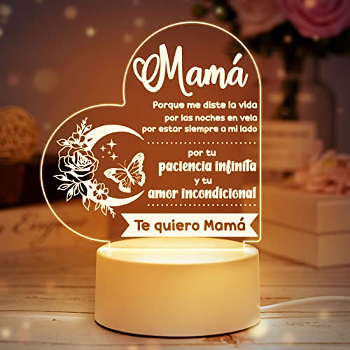 Buioata Regalos Mamá, Regalo para Madre, Regalo Madre - Lámpara de Noche, Regalos para Madre, Regalos Cumpleaños para Madre, Regalos para la Madre de Hija e Hijo