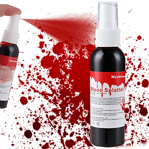 Mysense Spray de maquillage faux sang 60 ml pour Halloween, déguisement de zombie, monstre, vampire, clown
