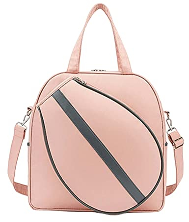 Baoblaze Tennistasche, Umhängetasche für Tennisschläger, große Tennistasche mit Reißverschluss und Schultergurt für Badmintonschläger, Sporttasche für Damen, ROSA