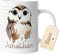 timalo® Tasse Tiere mit Namen personalisiert | Motiv Eule Wunschname Geschenk zur Einschulung, Weihnachten, Nikolaus für Kinder Aquarell | mug-t-23