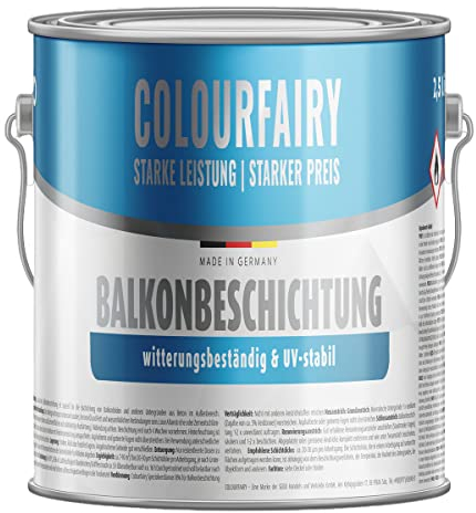 Colourfairy Balkonbeschichtung Anthrazitgrau RAL7016 2,5 Liter Ohne Spezialverdünner 896 1l