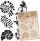 NAKLEO Malschablone für Handwerk A5 15x21cm, Jurassischer Ammonit Fossilien Muster, Wiederverwendbare Kunststoff DIY & Scrapbooking Zeichenschablone, Decoupage Kunst Vorlage, Stoff Möbel Holz