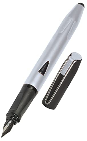 Online Füller Switch Plus, Patronen-Füller & Touchpen in einem, für Tablets & Smartphones, Multifunktions-Stift inkl. Kombi Tintenpatrone, Silver, Iridiumfeder Federstärke M, 1 stück (1er Pack)