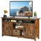COSTWAY Farmhouse TV Stand for TVs up to 65, Wooden TV Cabinet Media Entertainment Center with Barn Doors & Open Shelf, Living Room Bedroom Industrial TV Unit Console Table for 18 Electric Fireplace