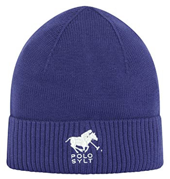 Polo Sylt Mütze mit Label-Stickerei und geripptem Saum