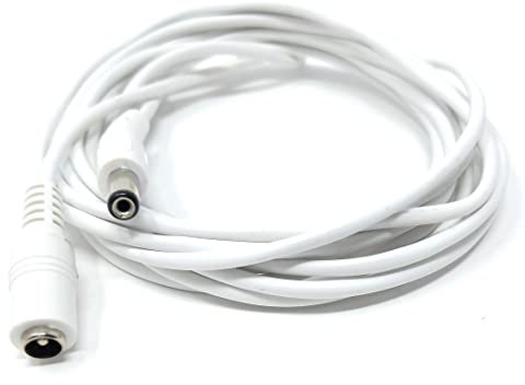 3m 5.5mm x 2.1mm DC Power Plug to Socket, Male to Female CCTV, LED, Modem Router, Music Instruments Extension Lead Cable 10ft White