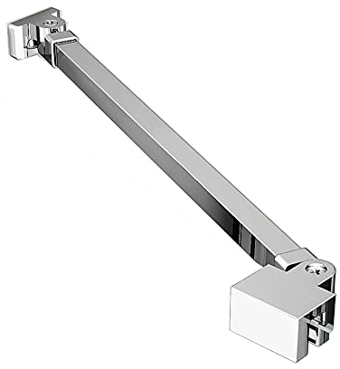 Dusche Stabilisator 50 cm 2 Stück Silber Edelstahl Haltestange Stabilisierungsstange Winkel flexibel, einstellbar für Glasstärken 4-8 mm für Duschwand Duschkabine Seitenwand Fixiert