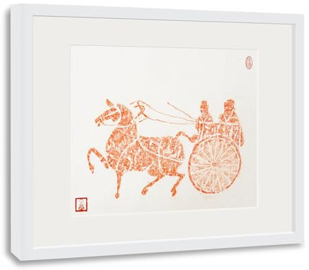 XM-GENYUE Wandbehang Dekorative Kunstwerk, Kutsche Reisen Bild für Wohnzimmer, Schlafzimmer, Flur, Büro Wanddekoration,Dekorationsbild, abstrakter Vintage-Stil, Sammlerkunst, inklusive Rahmen