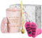 Joymaking Kaffee Tassen Ruhestand Geschenk für Frauen- Ich bin in Rente Ich Muss Gar Nix - Renteneintritt Geschenk mit Socke für Kollegin, Chefin, Freunden Rentner Geschenk, 400ml Rosa