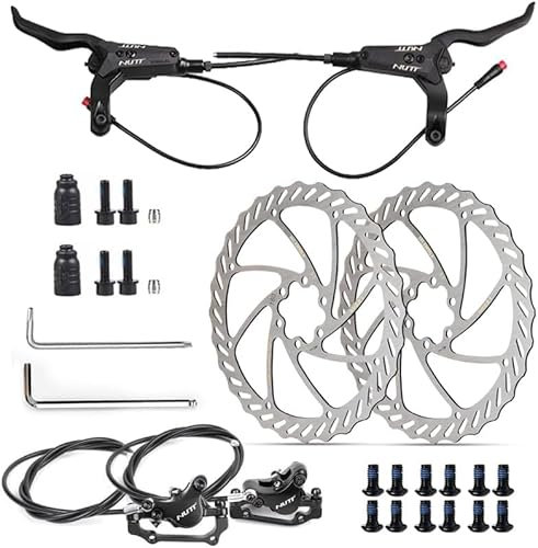 E-Bike Hydraulisches Scheibenbremsen-Set: Nutt Elektrisches Fahrrad Hydraulisches Scheibenbremsen-Set mit 2-poligem Power-Off-Sensor, inklusive Bremshebel und Bremssättel links vorne rechts hinten,