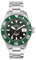 Lorenz Hydro-Sub 090011DD Herren-Armbanduhr, Automatik, Schweizer Uhrwerk, Edelstahl-Armband, 500 m, inklusive Gummi-Armband, grün, Modern